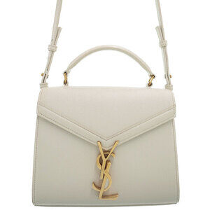 Saint Laurent Cassandra leather top handle bag white